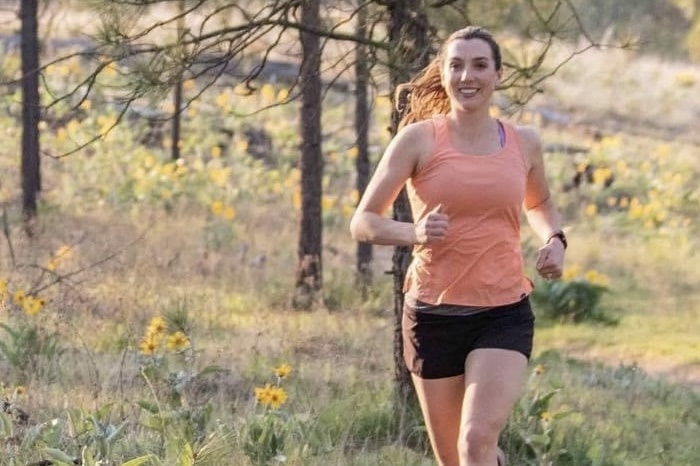 Maja DeWolf trail running in Spokane